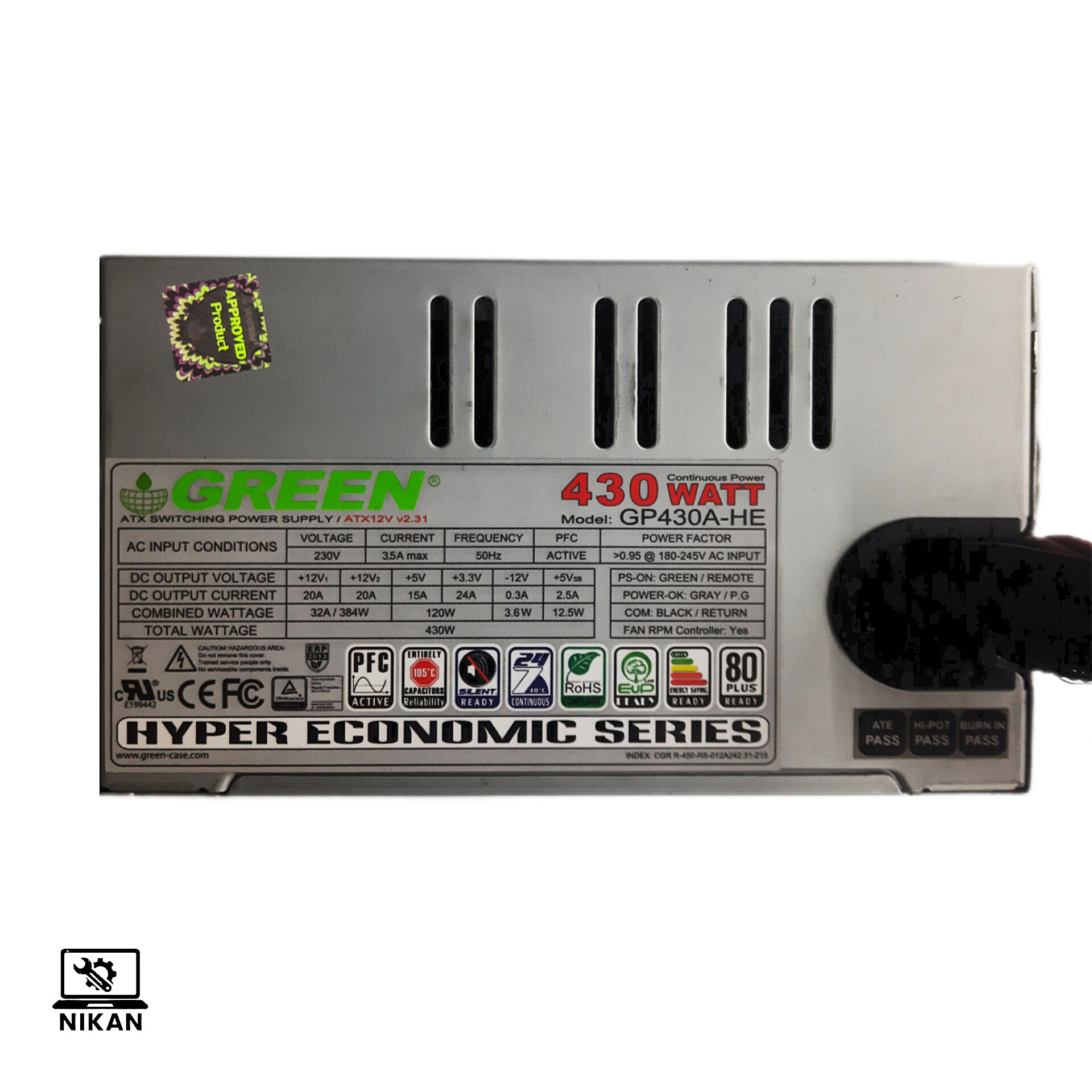 InShot_20260204_193326338 پاور GREEN گرین 430 وات استوک مدل GP430A_HE - Image 1