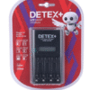 DETEX C04 LCD Smart Battery Charger with 4 Rechargeable Batteries|شارژر باتری هوشمند DETEX مدل C04 LCD به همراه ۴ عدد باتری
